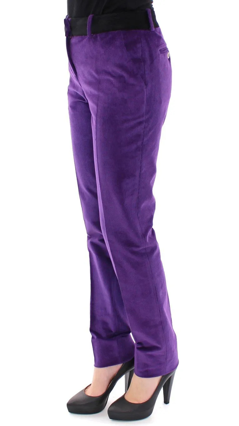 Purple Cotton Corduroys Jeans