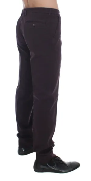 Purple Cotton Stretch Slim Chinos Jeans