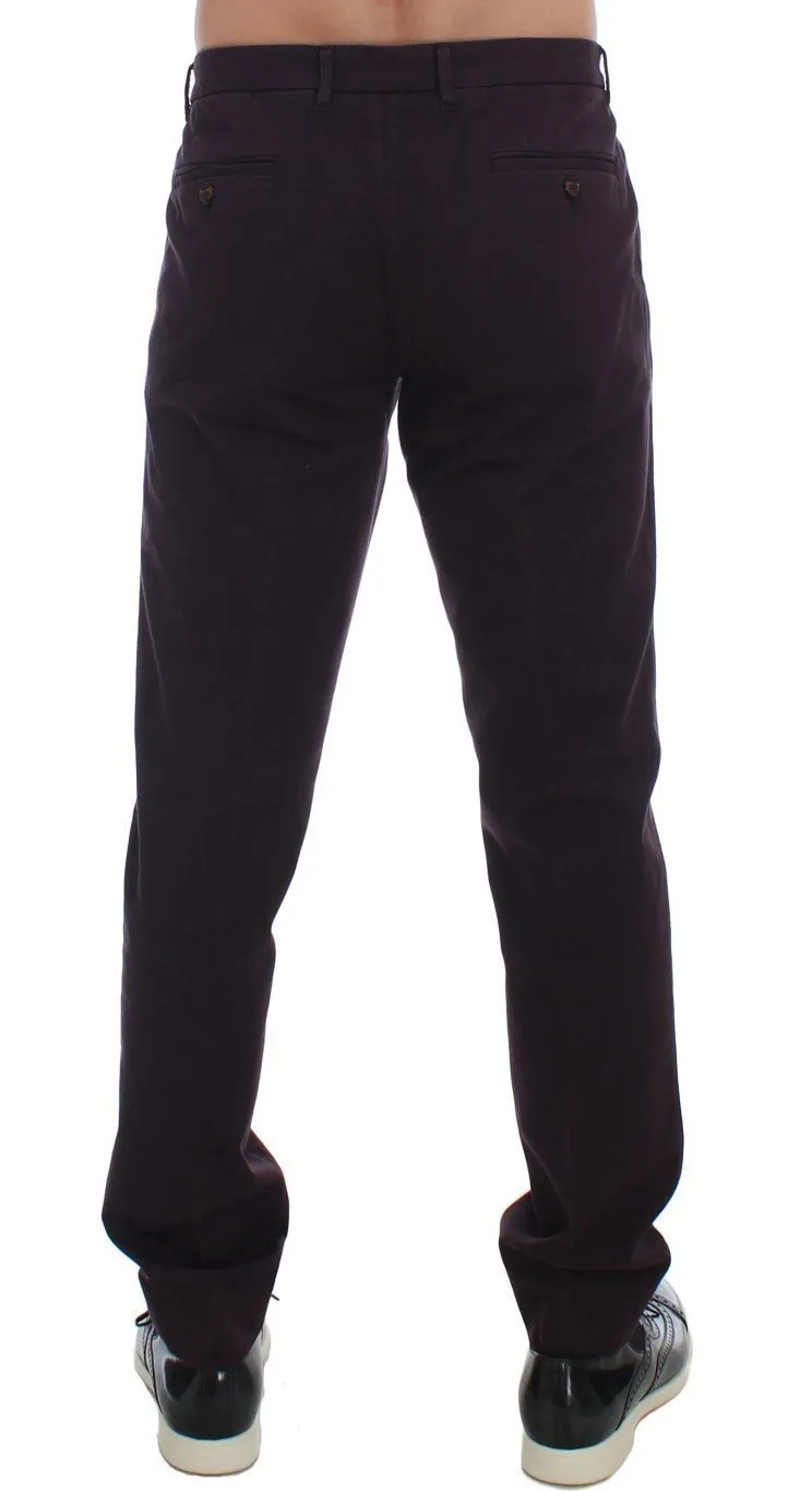 Purple Cotton Stretch Slim Chinos Jeans