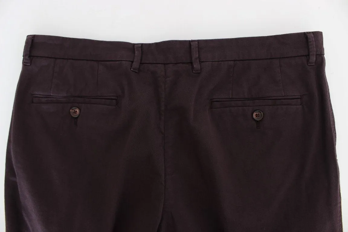 Purple Cotton Stretch Slim Chinos Jeans