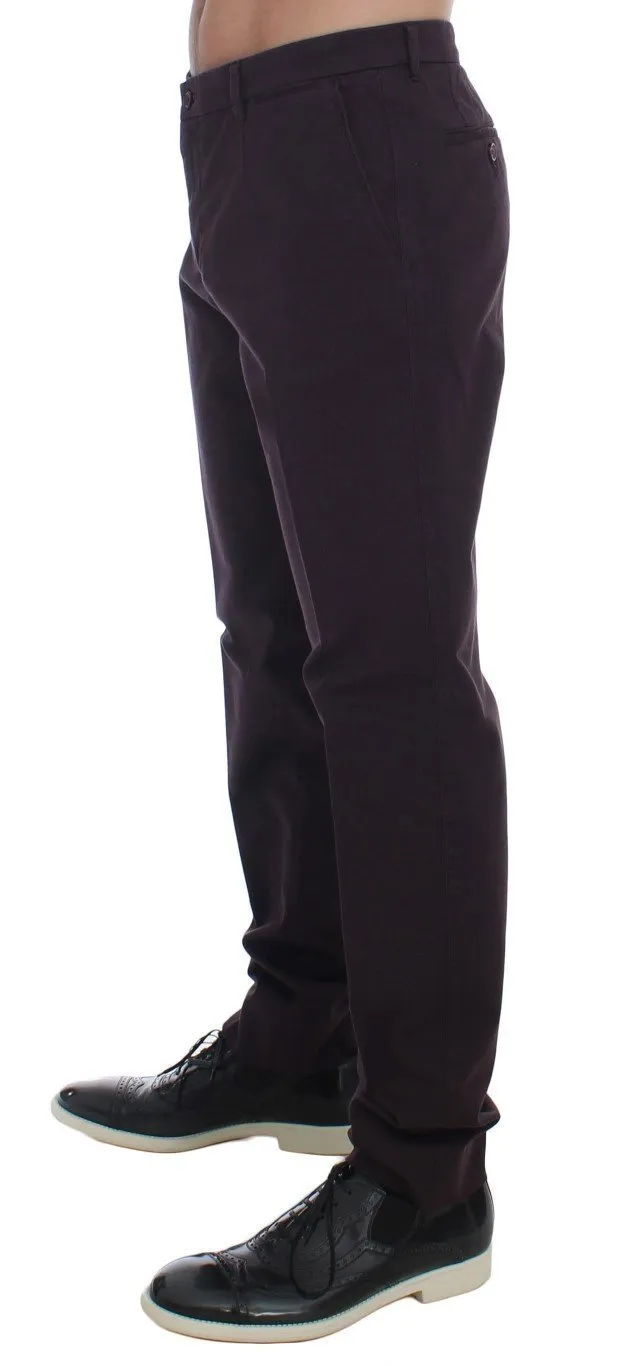 Purple Cotton Stretch Slim Chinos Jeans