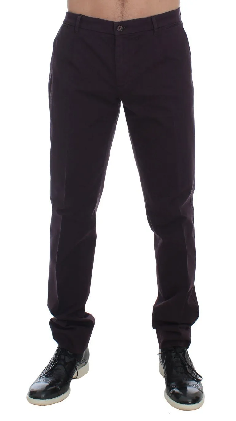 Purple Cotton Stretch Slim Chinos Jeans
