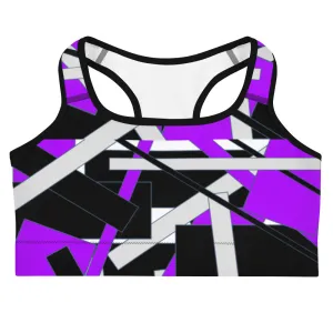 Purple Geometric Sports bra