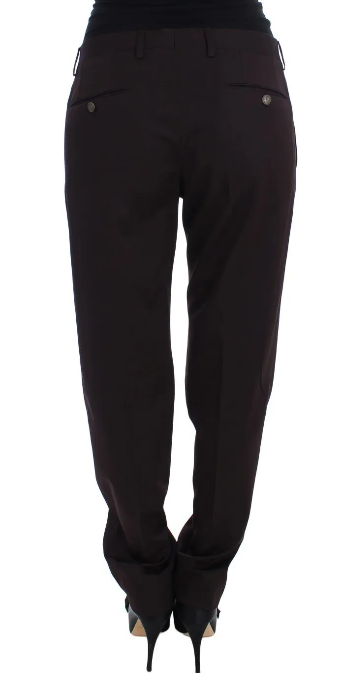 Purple Stretch Dress Women Pants