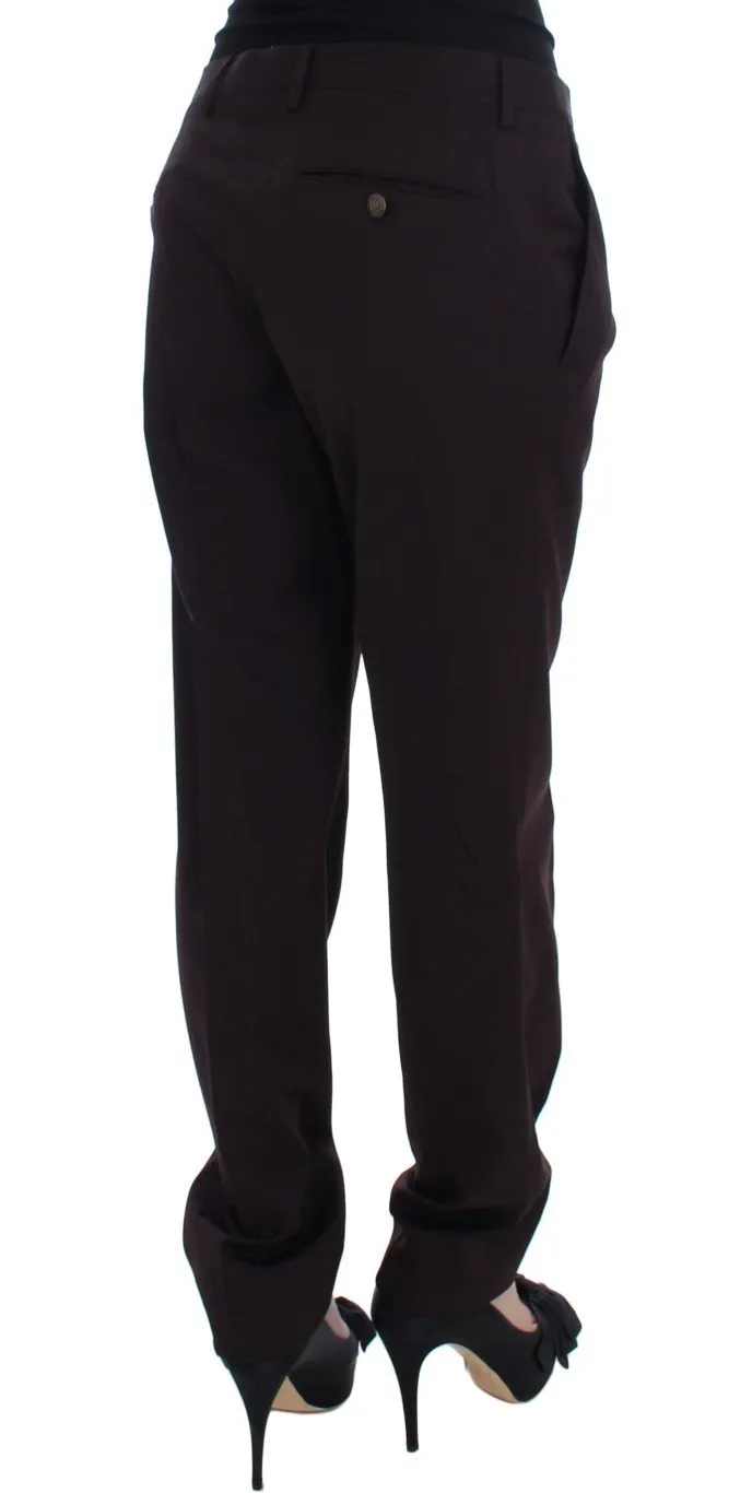 Purple Stretch Dress Women Pants