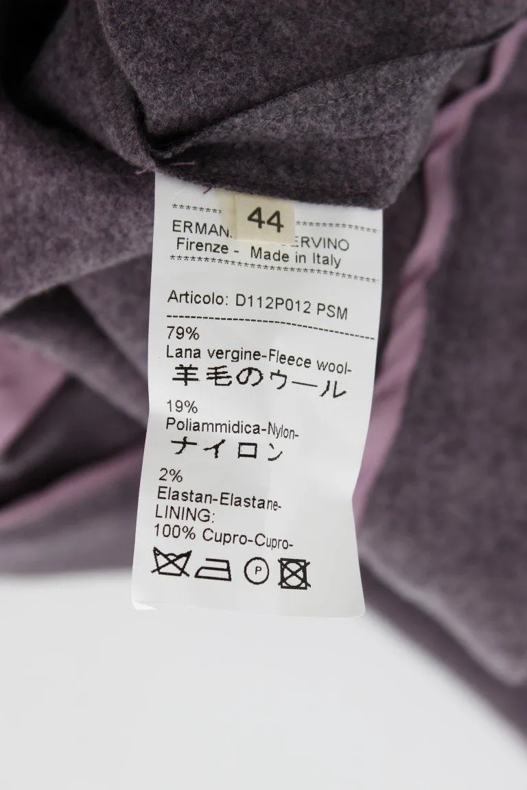 Purple Wool Stretch Dress Pants