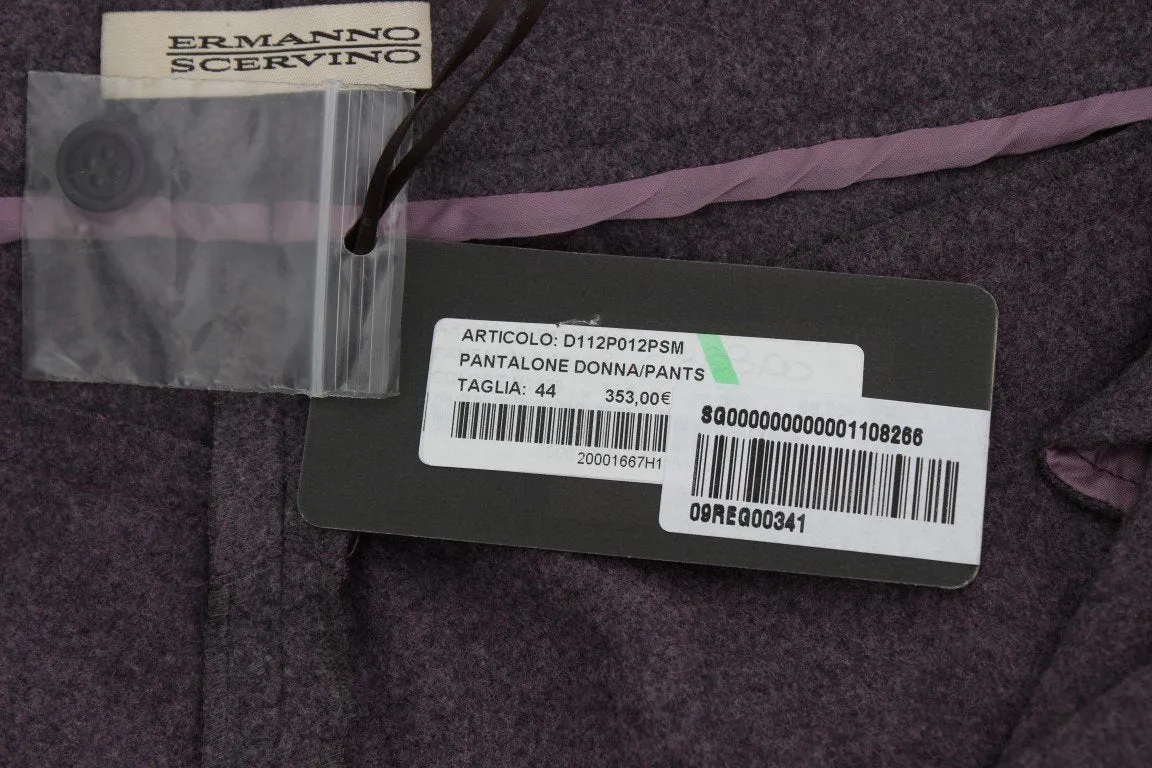 Purple Wool Stretch Dress Pants