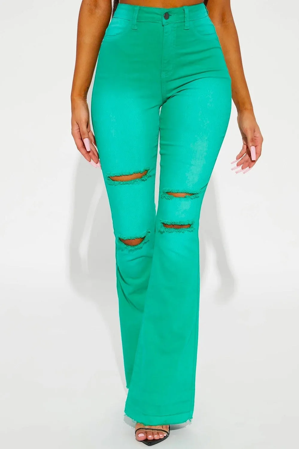 Ripped Rebel Flare Ombré Jeans