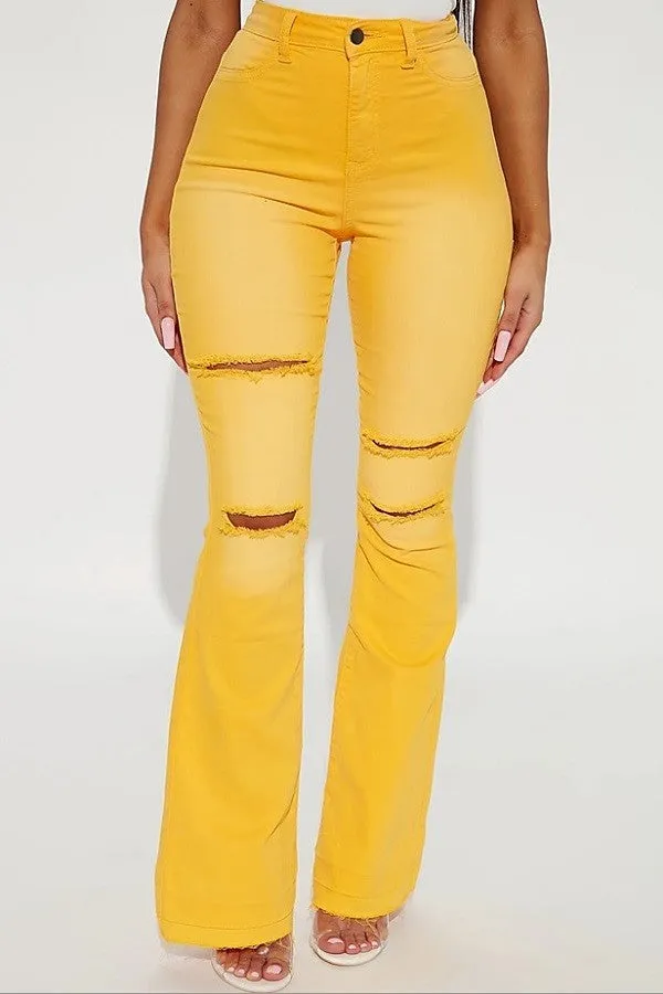 Ripped Rebel Flare Ombré Jeans