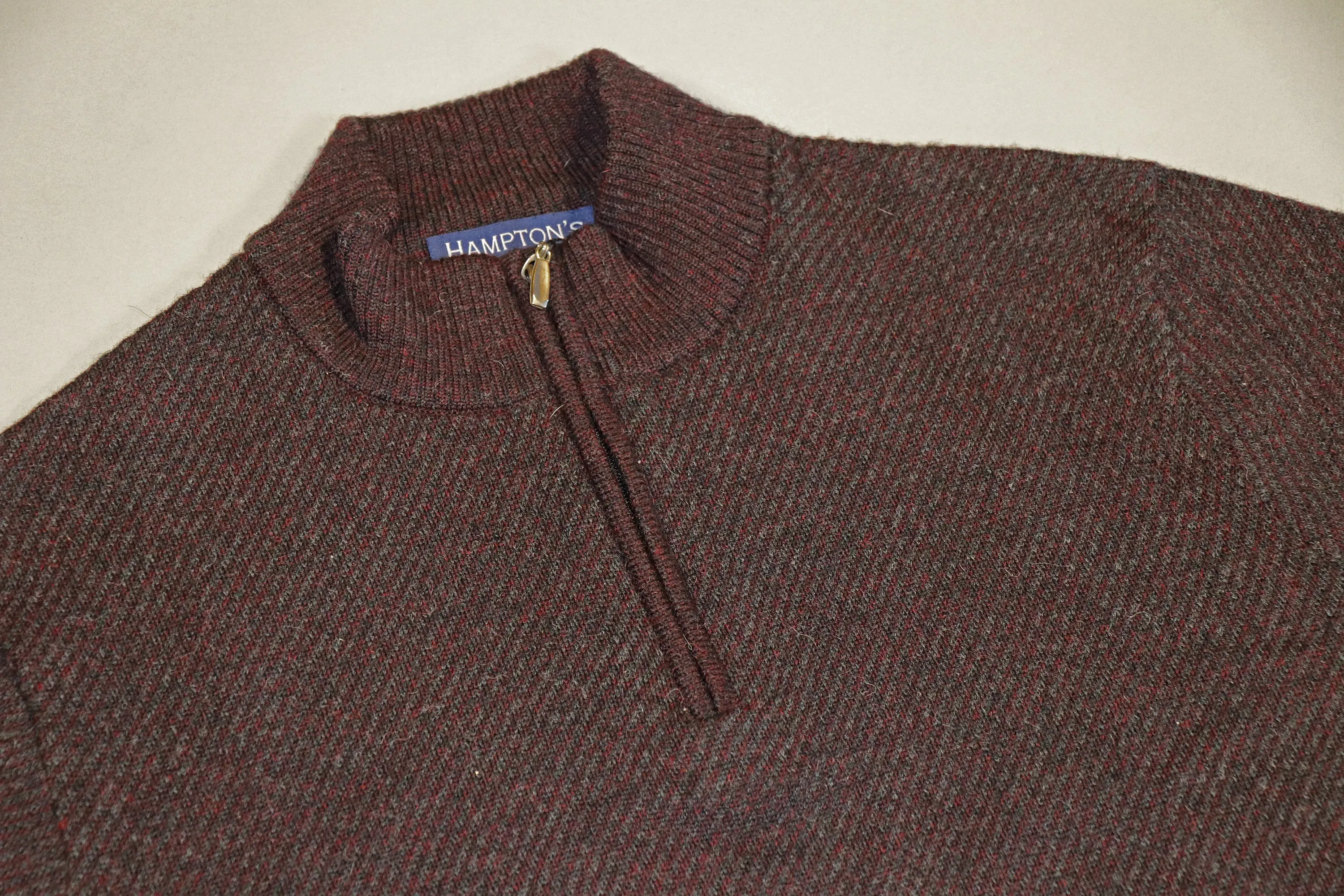 Royal Alpaca Diagonal Stripe Quarter Zip