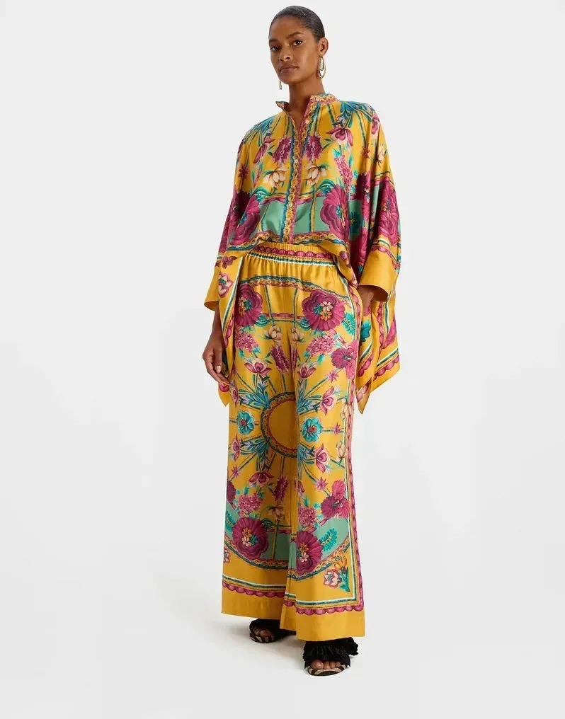 Satin Print Two Piece Set