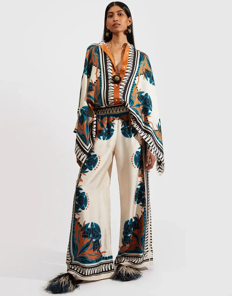 Satin Print Two Piece Set