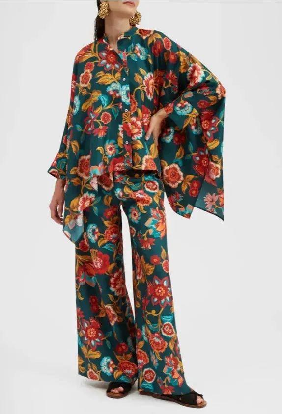 Satin Print Two Piece Set