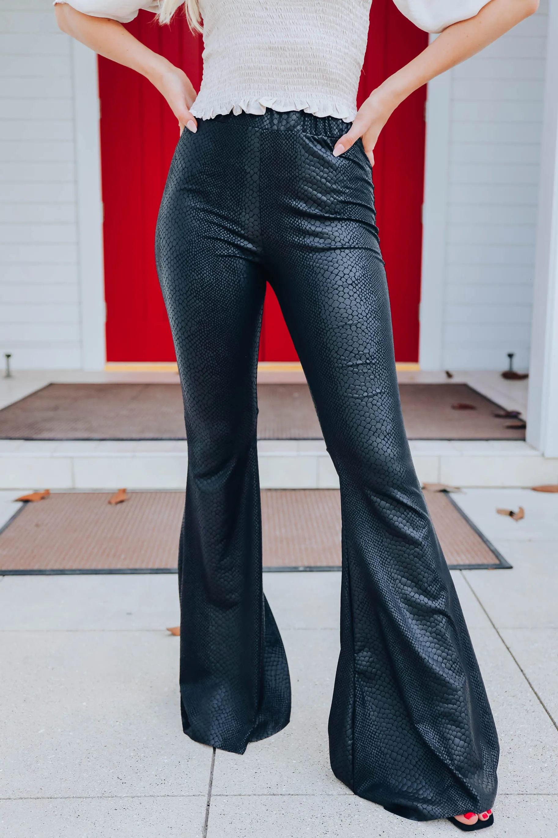 Sedona Faux Leather Flare Pants