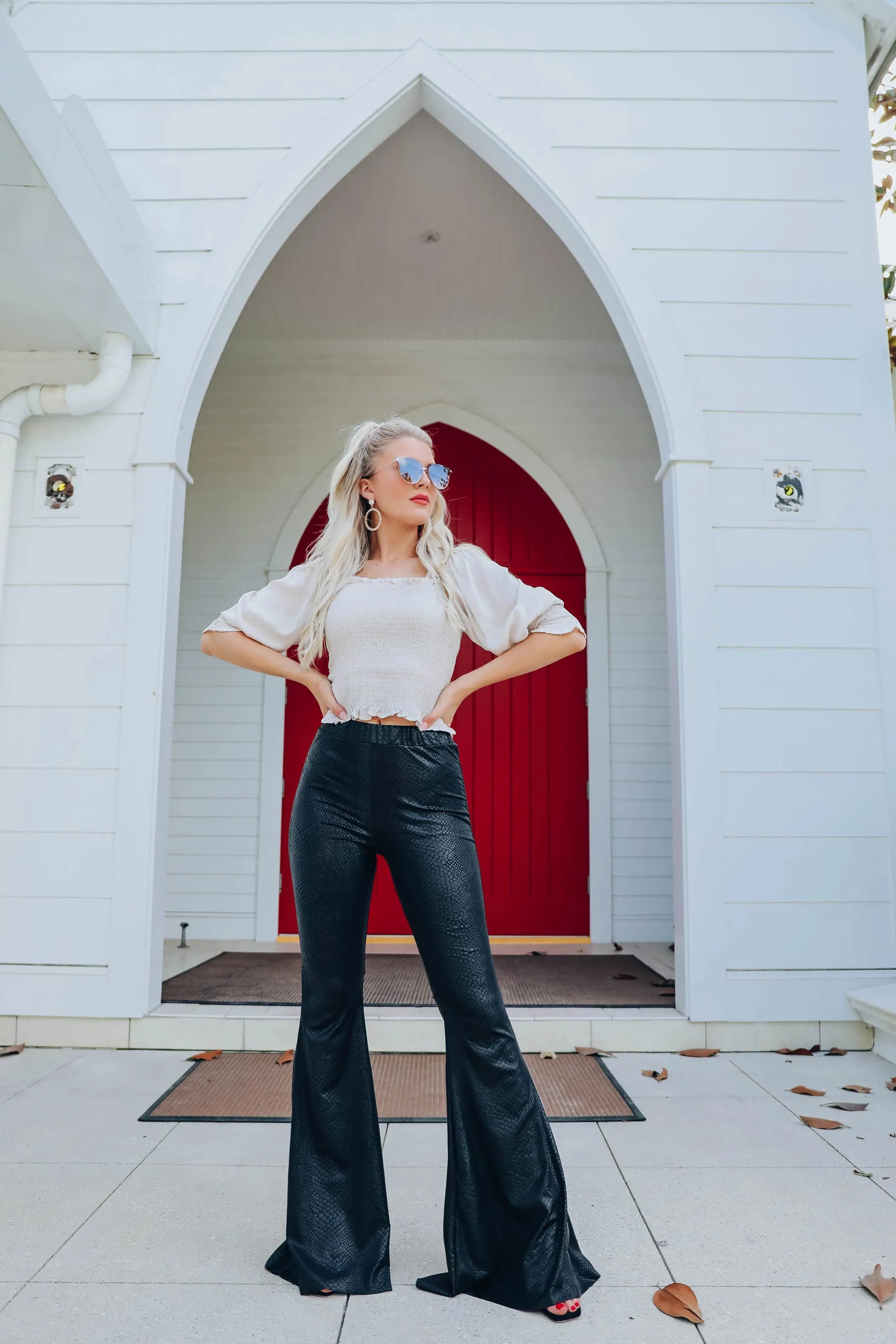 Sedona Faux Leather Flare Pants