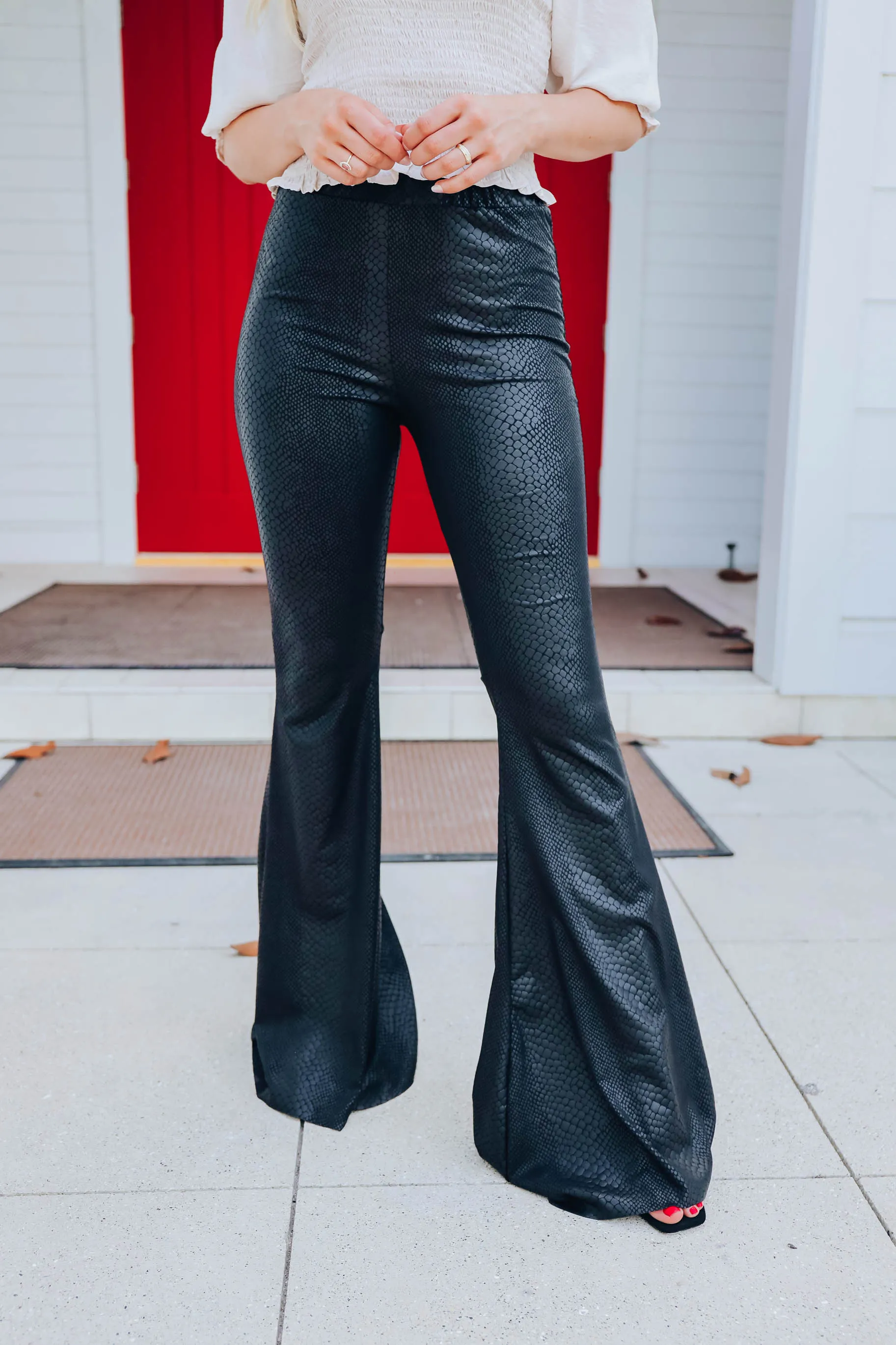 Sedona Faux Leather Flare Pants