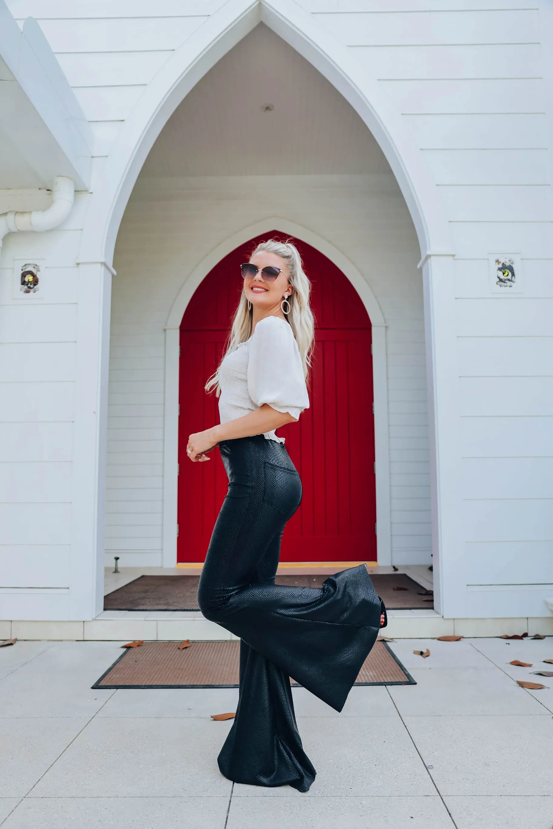 Sedona Faux Leather Flare Pants