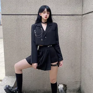 Short Suit Top   Casual Skirt Two-piece Set UB98471