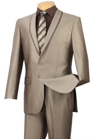 Slim Fit 2 Piece Tuxedo Shawl Lapel (Beige) SSH-1