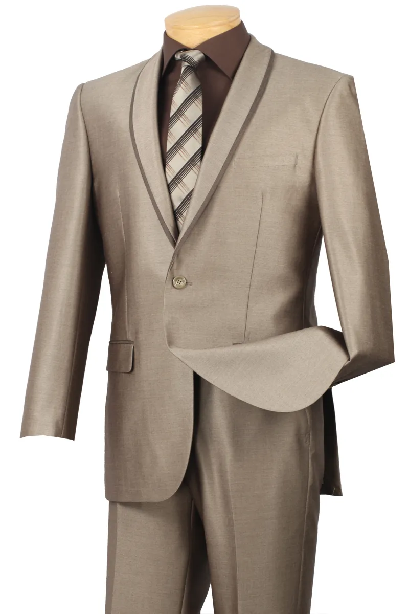 Slim Fit 2 Piece Tuxedo Shawl Lapel (Beige) SSH-1