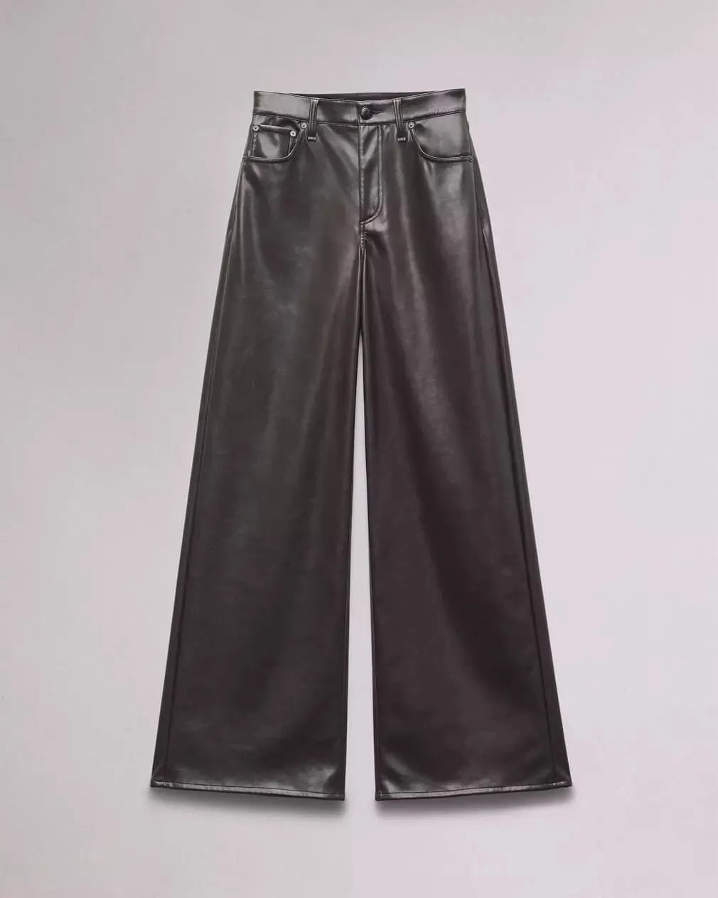 Sofie Faux Leather pant in Dk Brown