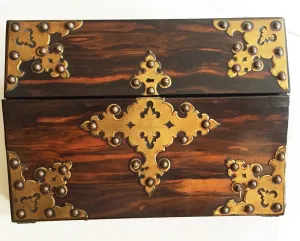 SOLD Antique English Victorian Coromandel and Brass Portable Lap Desk or Slope