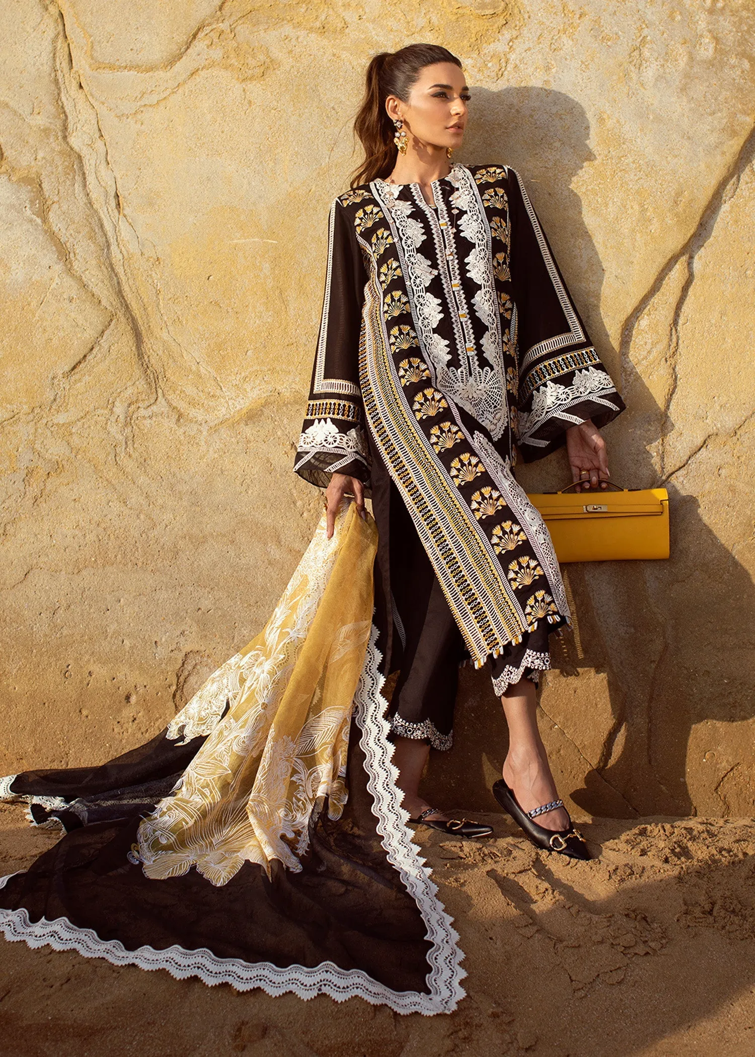 Stories of Santorini - 1B - Onyx | Crimson Serendipity Luxury Lawn Collection 2022