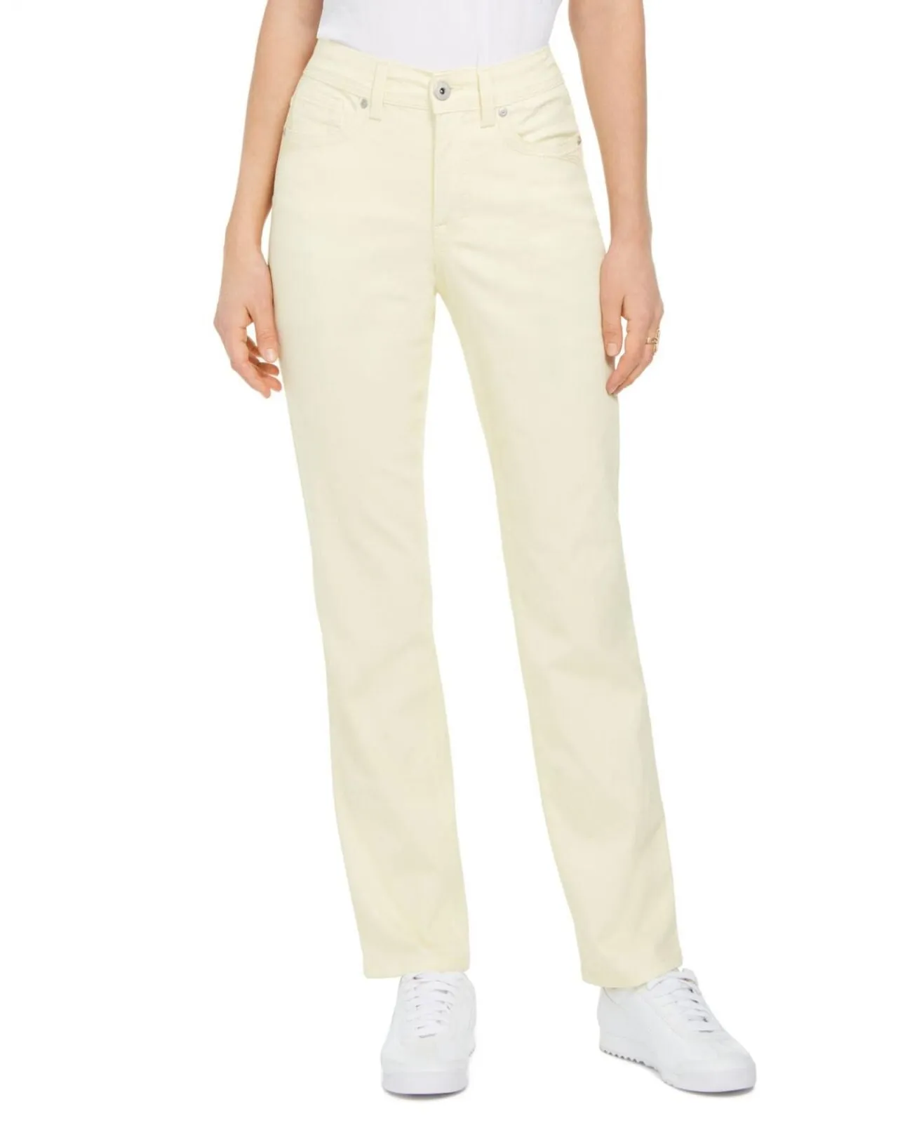 Style & Co Womens Tummy-Control Straight-Leg Fashion Jeans 54719FR819 Yellow 8