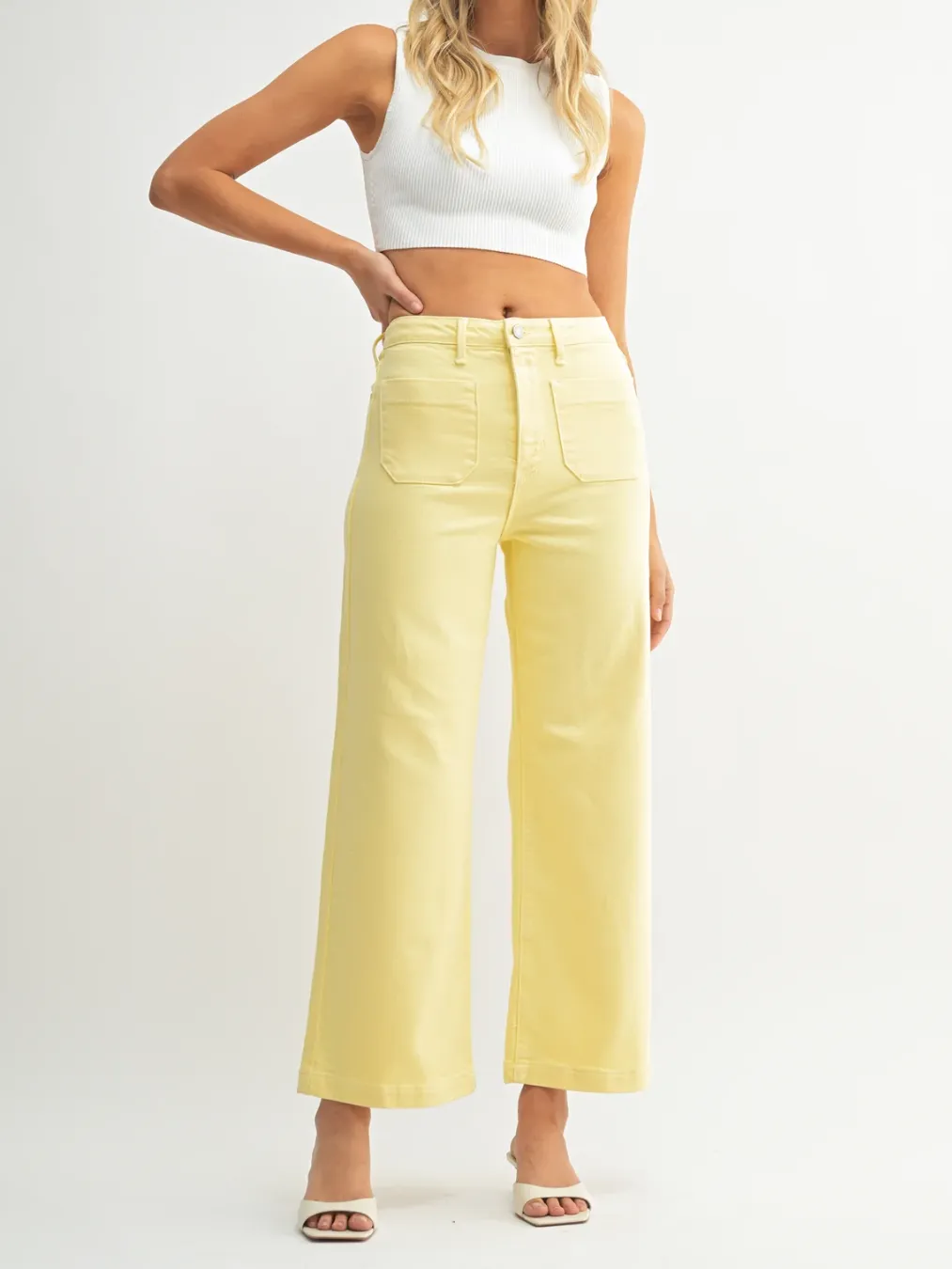 Sunshine Patch Pocket Wide Leg Denim