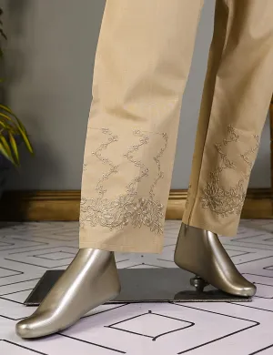 Super Quality Polyester Cotton Embroidered Stitched Trouser - (STC-01A-Skin)