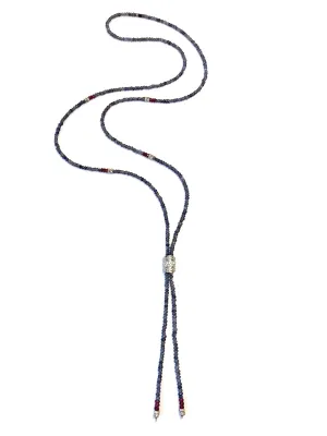 Susan Short Blue Iolite and Garnet Necklace