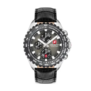Swiss Military By Hanova Men's Stainless Steel Case Leather GREY Dial Watch