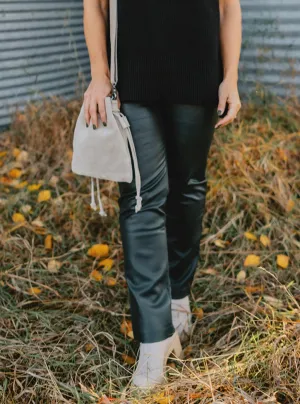 The Josie Vegan Leather Pant - Hunter Green
