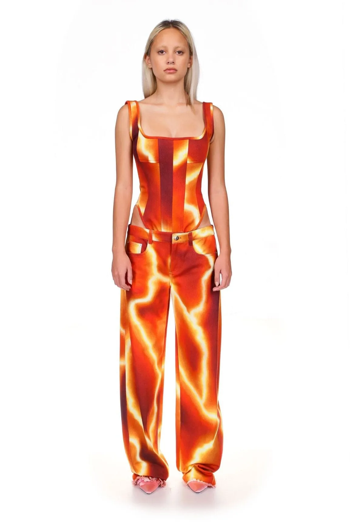Thunderstorm Wide Leg Low Rise Jeans