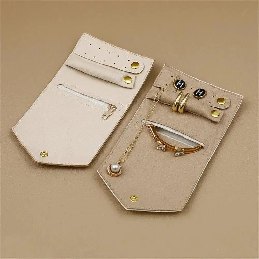 Travel Portable Jewelry Organizer Roll Up Bag Foldable Jewelry Case for Bracelet Ring Necklaces Earring Display Storage Pouch