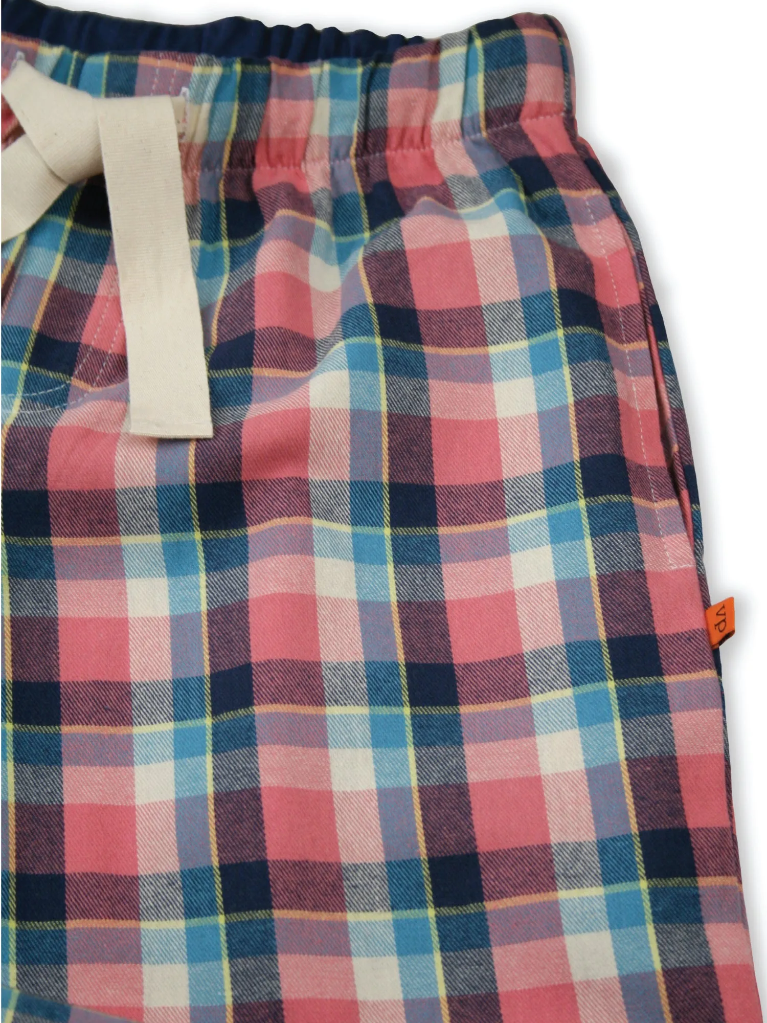 Unisex 'Quinn' Coral Brushed Check Pyjama Lounge Pant