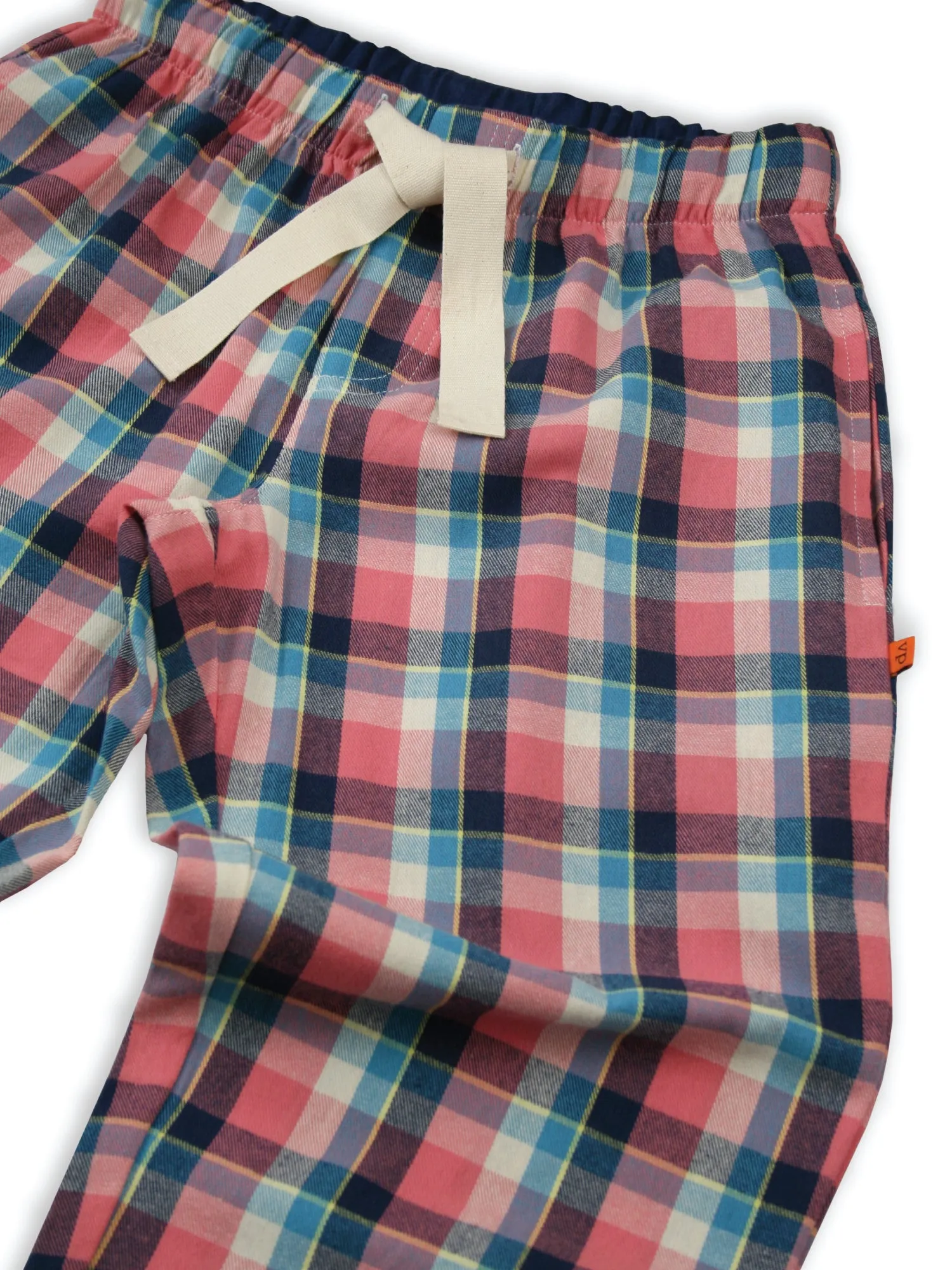 Unisex 'Quinn' Coral Brushed Check Pyjama Lounge Pant