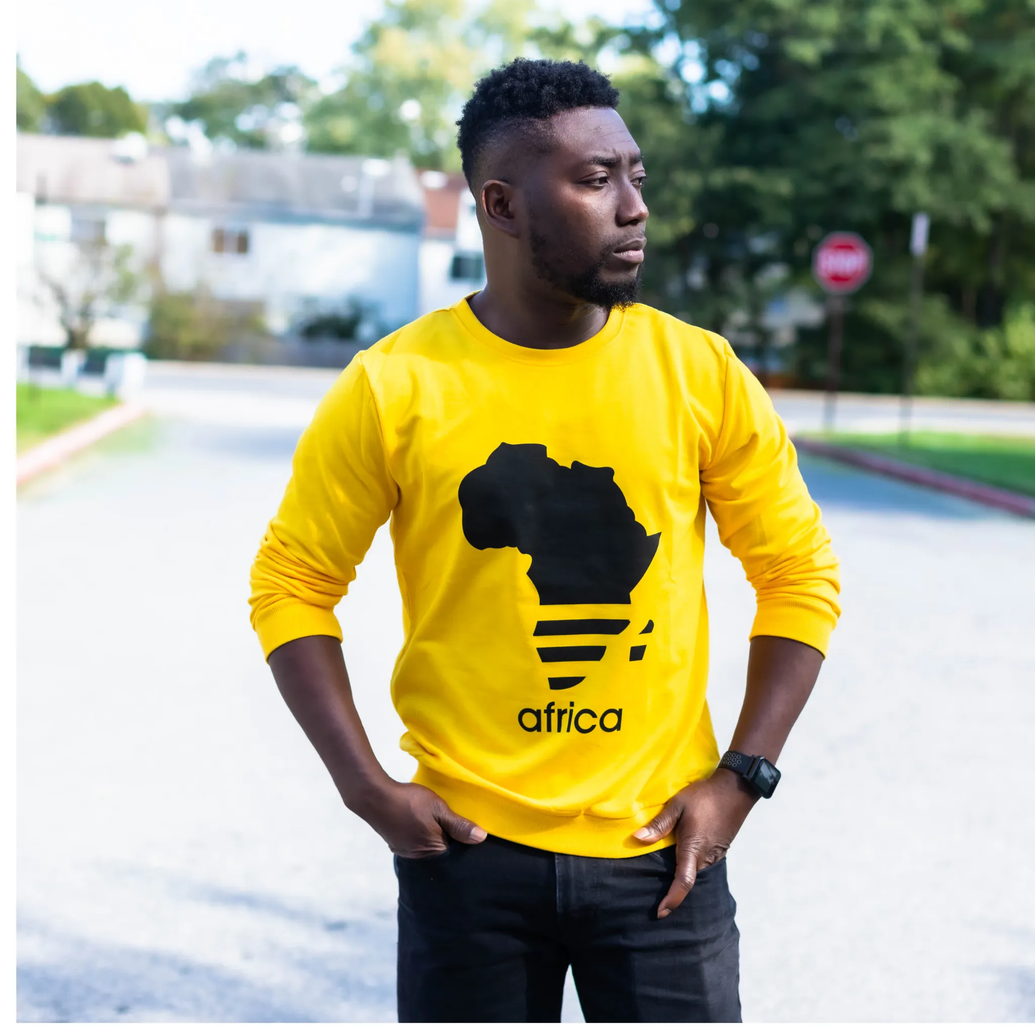 Unisex Yellow Africa Map Sweatshirt