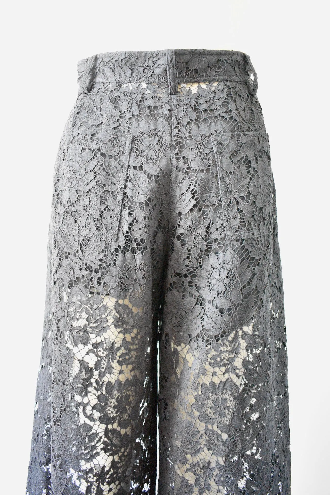 Valentino Wide Leg Black Lace Pants