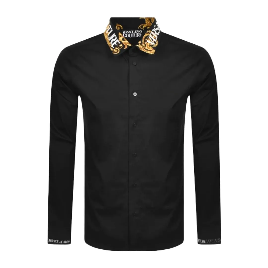 VERSACE JEANS COUTURE LONG SLEEVE SHIRT BLACK/GOLD