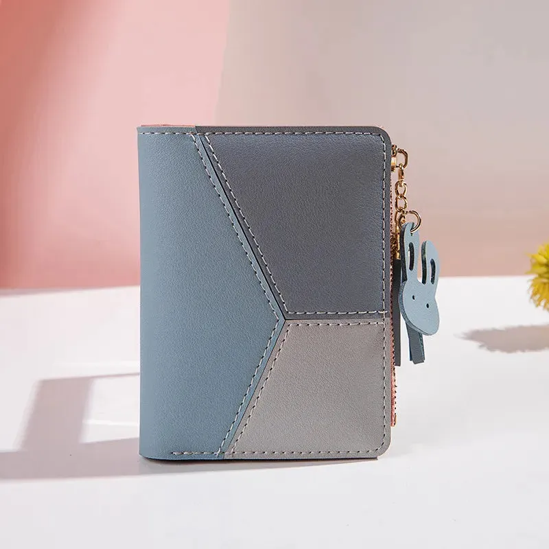 Women's PU Leather Wallet Women's Purse Card Holder Foldable Portable Lady Coin Purses
