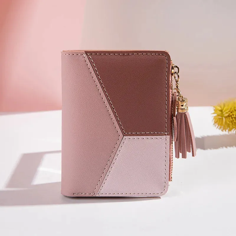 Women's PU Leather Wallet Women's Purse Card Holder Foldable Portable Lady Coin Purses