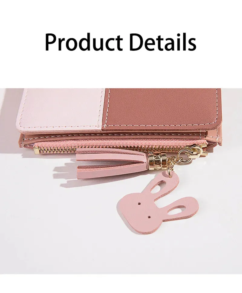 Women's PU Leather Wallet Women's Purse Card Holder Foldable Portable Lady Coin Purses