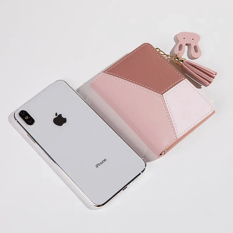 Women's PU Leather Wallet Women's Purse Card Holder Foldable Portable Lady Coin Purses
