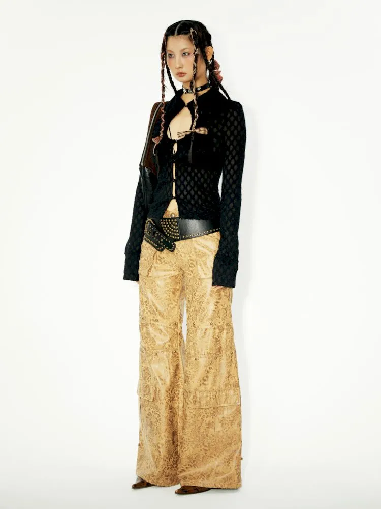 Work Wide Leg Leather Pants【s0000006262】
