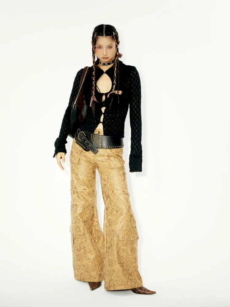 Work Wide Leg Leather Pants【s0000006262】