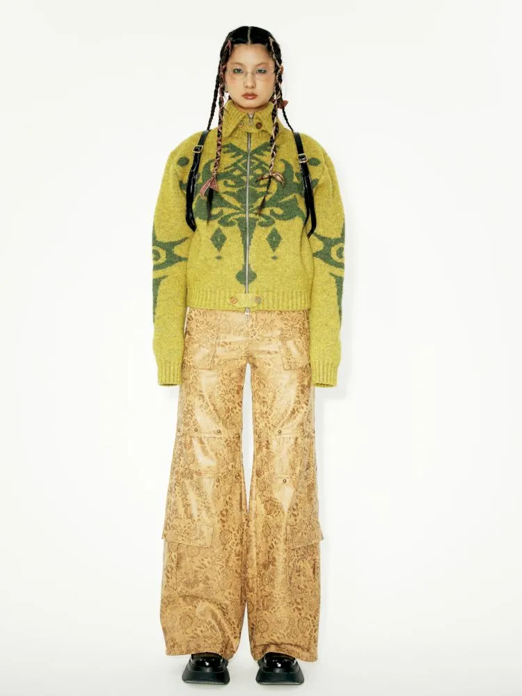 Work Wide Leg Leather Pants【s0000006262】