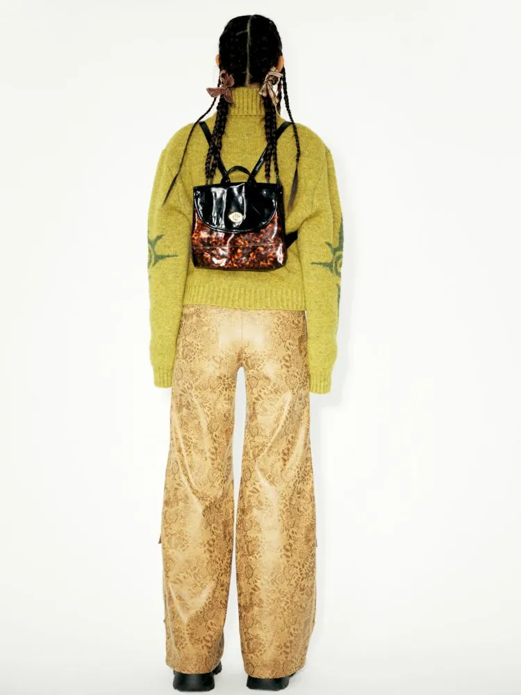 Work Wide Leg Leather Pants【s0000006262】