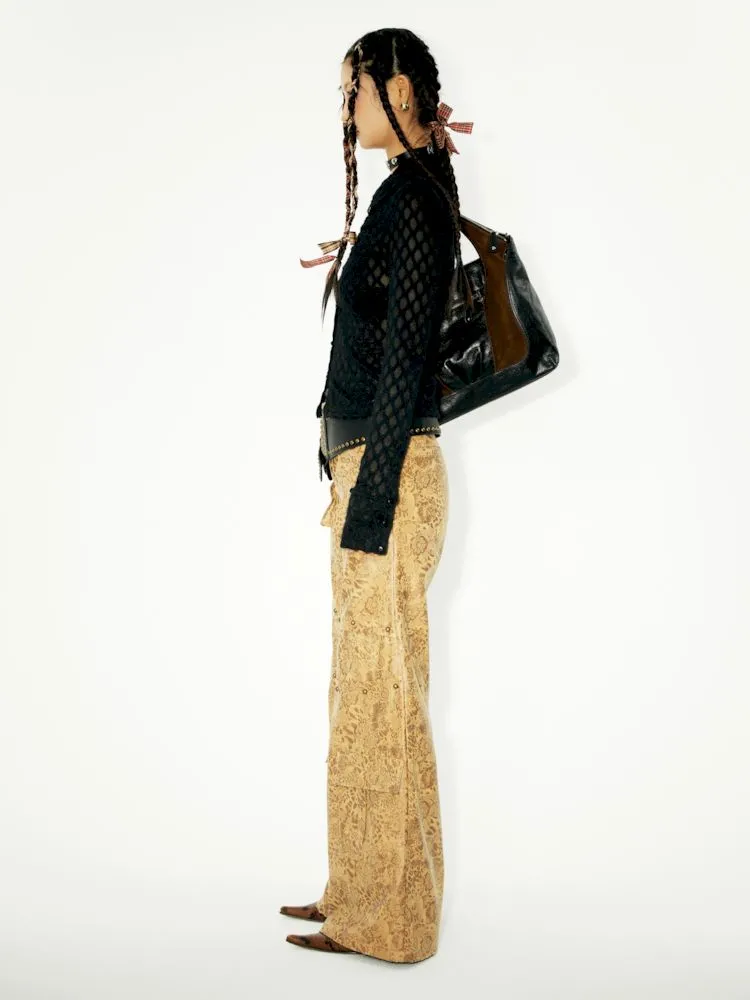 Work Wide Leg Leather Pants【s0000006262】
