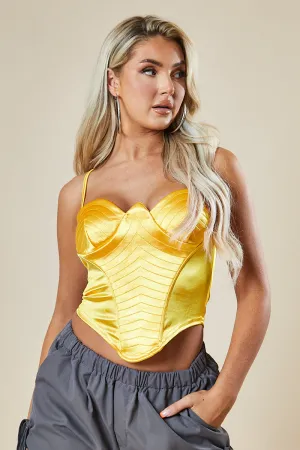Yellow Corset Detail Top - Magnolia